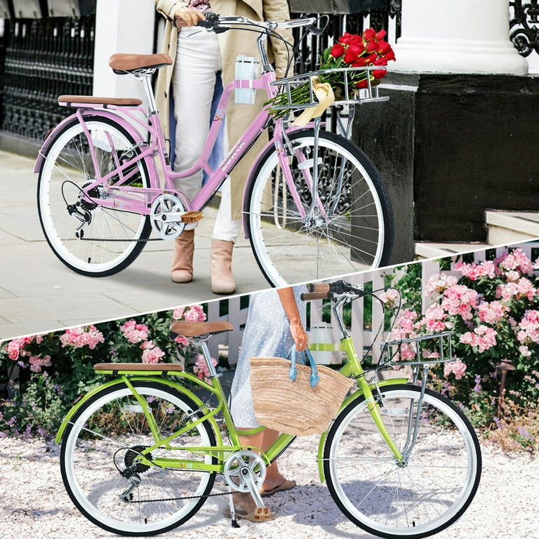 Womens bike with 2025 basket and cup holder