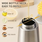 Vucchini Stainless Steel Olive Oil Dispenser Bottle - 500ml Auto Flip Condiment Container With Automatic Cap and Stopper - Leakproof Design Vinegar Dispenser