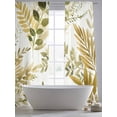 thumbnail image 5 of Brown Green Leaves Sheer Curtains 96 Inch Length 2 Panels Set Window Treatments, Summer Botanical Farmhouse Watercolor Leaf Rod Pocket Semi Curtains for Living Room/Bedroom/Kitchen, 104"W x 96"L, 5 of 7