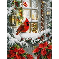 DIY 5D Diamond Painting Kit (for Adults) Diamond Painting "Christmas, Birds" - Full Diamond Crystal Rhinestone Embroidery Craft Kit, Can Be Used as Gift, Wall Decoration