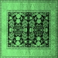 thumbnail image 1 of Ahgly Company Indoor Square Oriental Emerald Green Industrial Area Rugs, 8' Square, 1 of 4
