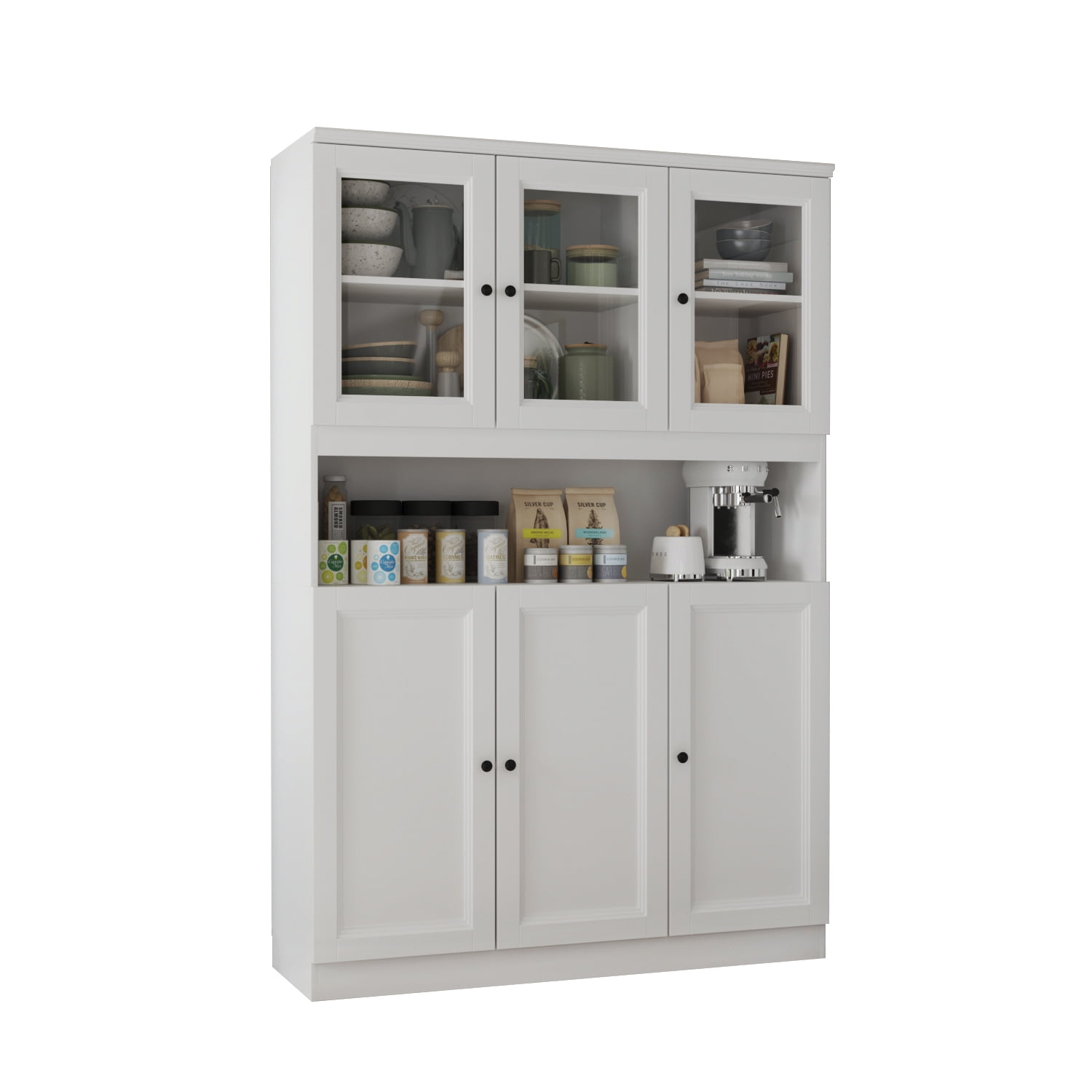Hitow 6 Doors Kitchen Pantry Storage Cabinet, Buffet Cupboards