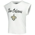 thumbnail image 2 of Women's Concepts Sport White/Cream New Orleans Saints Montana Knit Top & Shorts Sleep Set, 2 of 5