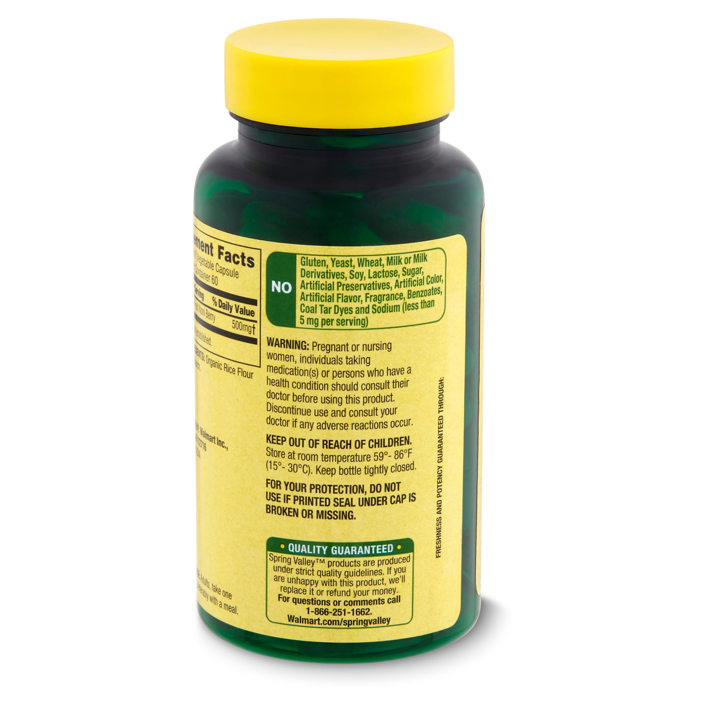 Spring Valley Noni Vegetarian Capsules, 500 mg, 60 Count