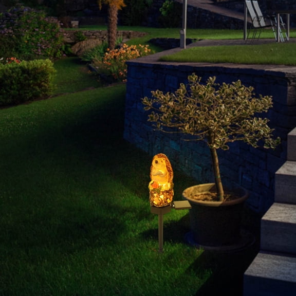 Kokovifyves Clearance Patio Decor under $10 Courtyard Waterproof Solar Lamp, Resin Hedgehog , Outdoor Garden Decorative Lamp
