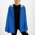 thumbnail image 4 of Kcodviy Womens Rain Jacket with Windbreaker Quarter Zip Women Hood Lightweight Long Sleeve Womens Lightweight Windbreaker Jacket with Hood Windbreaker Zip Up Drawstring Raincoat with Pockets, 4 of 5