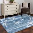 thumbnail image 4 of Rectangle Area Rugs 4 x 6 Ft, Blue Coastal Non-Slip Residential Carpet, Summer Ocean Waves Ombre Sea Starfish Indoor Crawling Mats Runner Rugs for Living Room/Dining Room/Bedroom, 4 of 9