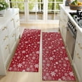 thumbnail image 4 of Kitchen Rugs Sets Of 2,Red Christmas Snowflake Pattern Anti Fatigue Kitchen Mat Rugs Non Slip Washable,Decorative Kitchen Floor Mats for Kitchen,Sink,Laundry,17"X47", 4 of 5