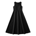 thumbnail image 4 of Virmaxy 3-13 Years Solid Color Satin Sleeveless Floor Length Formal Dress High Waist A Line Gown for Piano Recital Choir Wedding Party, 4 of 7