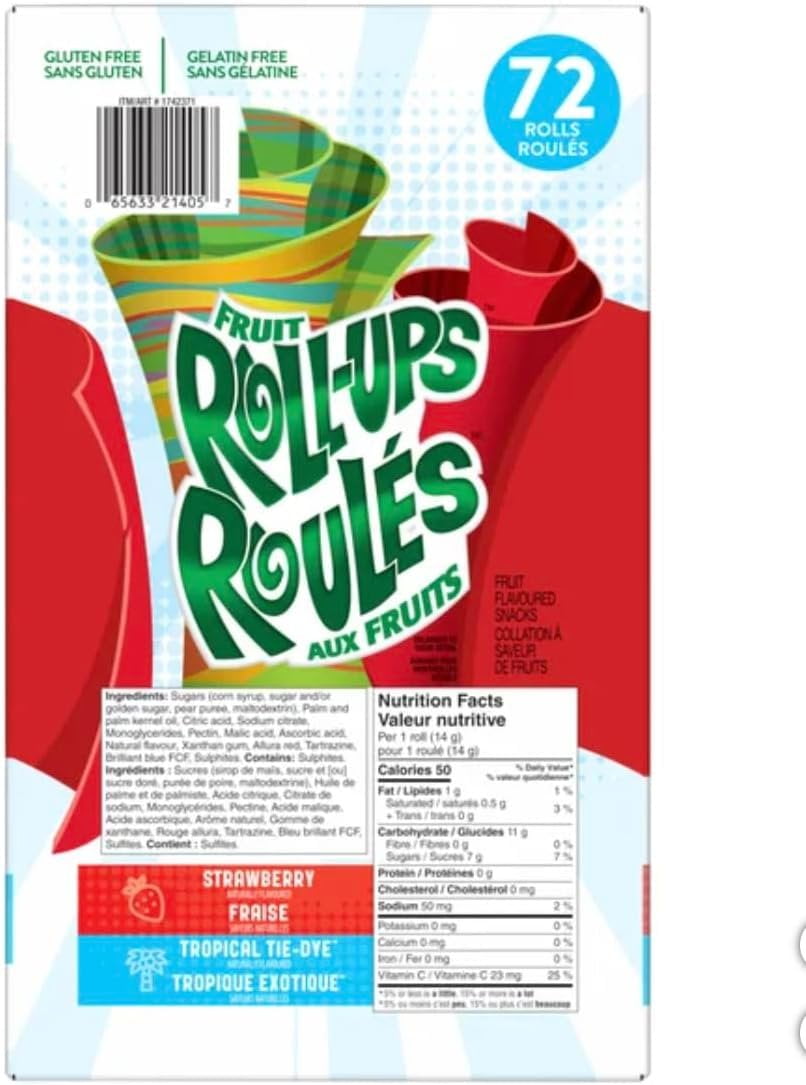Fruit Roll Ups with Fruits 72 Rolls