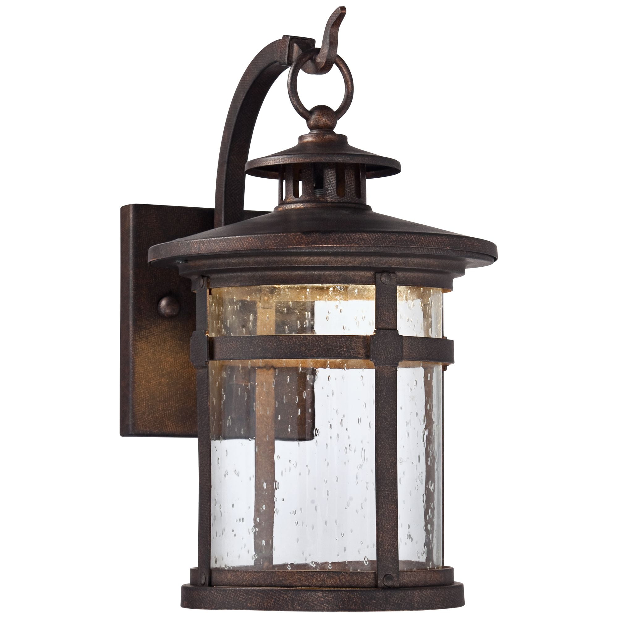 Franklin Iron Works Rustic Outdoor Wall Light LED Bronze Hanging Lantern Sconce Fixture for House Deck Porch Patio