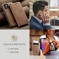 thumbnail image 6 of Leather Case for iPhone 15 Pro Case Wallet, for iPhone 15 Pro Wallet Case Book Folding Flip Folio Case with  Kickstand Card Slots Protective Cover for iPhone 15 Pro, Brown, 6 of 12
