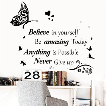 Inspirational Quotes Wall Art - Accept, Let Go, Have Faith - Dandelion Wall Decals, Flower Stickers, Murals - Bedroom, Office, Bathroom, Living Room