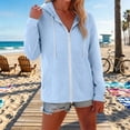 thumbnail image 6 of jiaxiM Lightweight Hoodies for Women Zip Up Summer Thin Hoodies Drawstring Loose Fit Cotton Hoodie Casual Beach Cover Up, 6 of 9