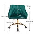 thumbnail image 7 of Swivel Velvet Upholstered Home Office Desk Chair, Ergonomic Adjustable Chair, Modern Leisure Chair, Green, 7 of 7