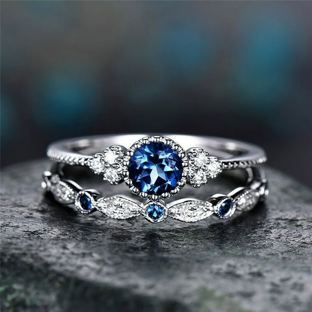 Nuevo anillo de circón para pareja para mujer, microdiamante y anillo 1PC tiene dos anillos, que se pueden usar en combinación Wmkox8yii fajkfhkj2729
