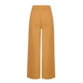 thumbnail image 3 of Tbopshirt Womens Pants Plus Size,Solid Color Loose Button Decorate Wide Leg Trousers,Pants for Women, 3 of 4