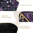 thumbnail image 5 of FORMRS Makeup Bag Travel Cosmetic Organizer for Women Fold Flat Zipper Pouch with Handle, Roses and Pearls, 5 of 8