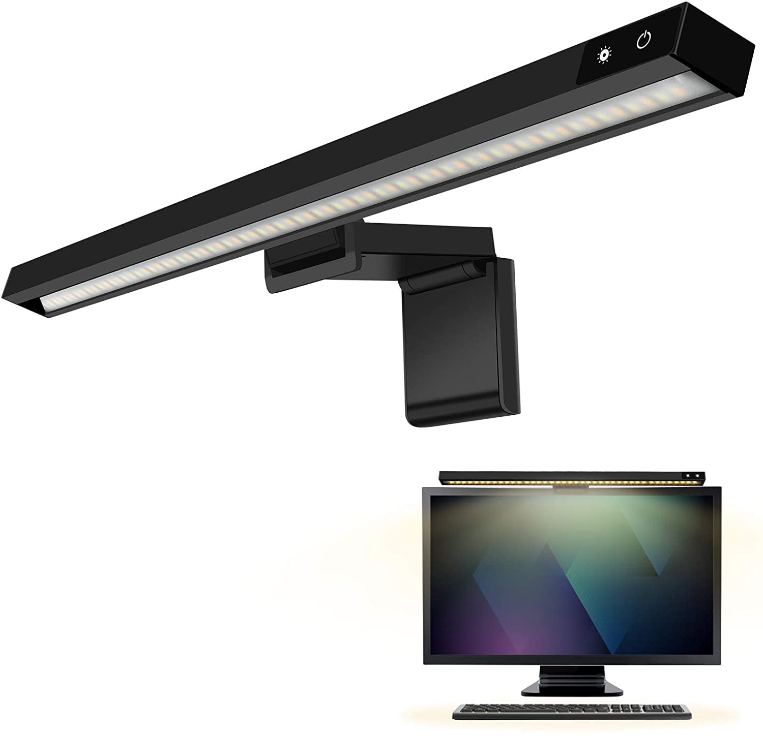USB-Powered Dimmable Monitor Light Bar Monitor Light Bar 3 Switchable Lighting Modes Computer Screen E-Reading Light for Office/Home Black Computer Monitor Light Bar 