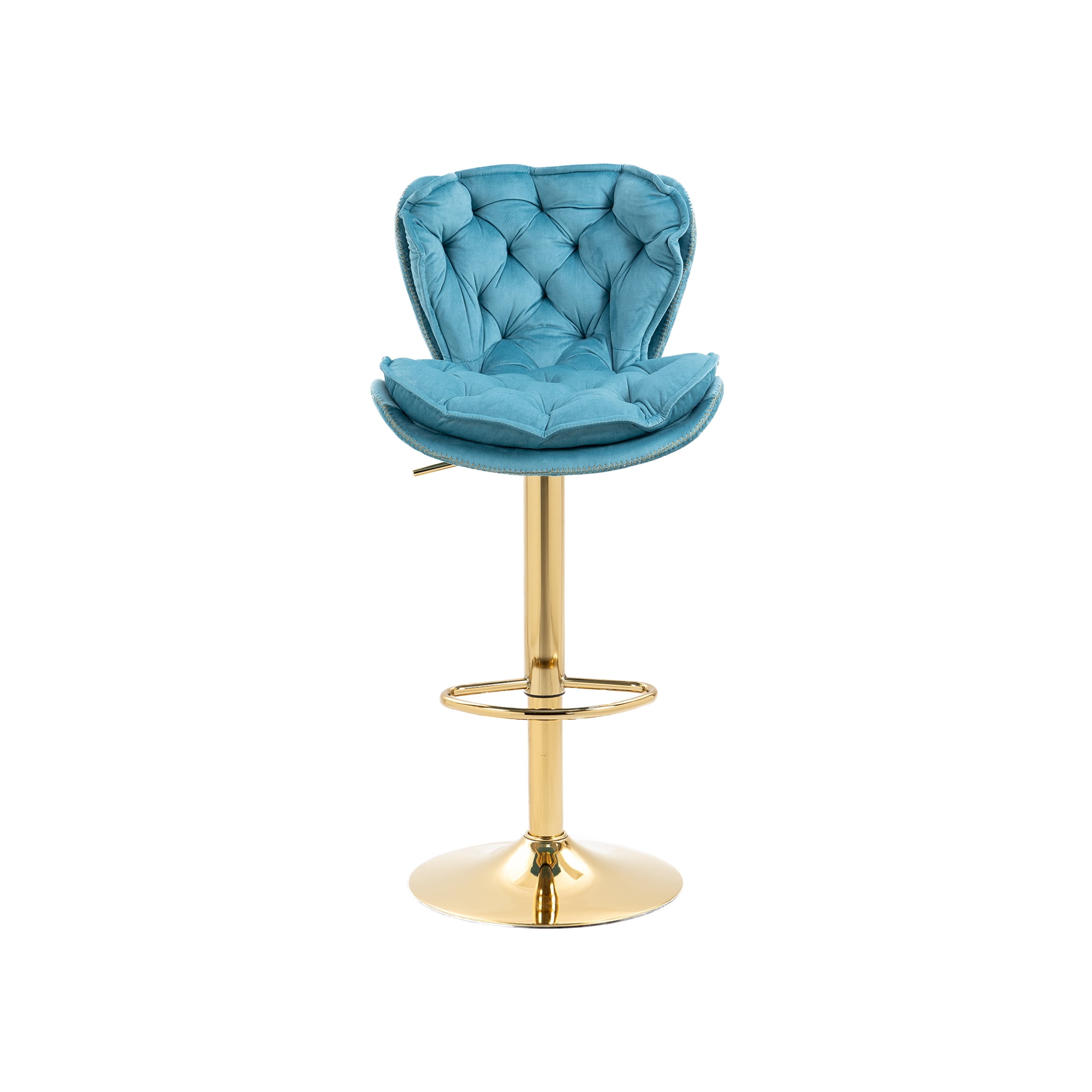 HOMEFUN Light Blue Bar Stools with Back and Footrest Counter Height