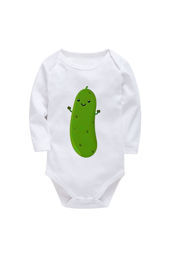 I'm Kind of A Big Dill Coming Home Outfit for Baby Girl Summer Long Sleeve Baby Girl Bodysuits White Baby Boy Rompers 0-3 Mo