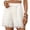 hgg064-White, variant on Ounisa Women's Solid Elastic Drawstring Pocket Decorative Patchwork Shorts Soft Breathable Lightweight Shorts