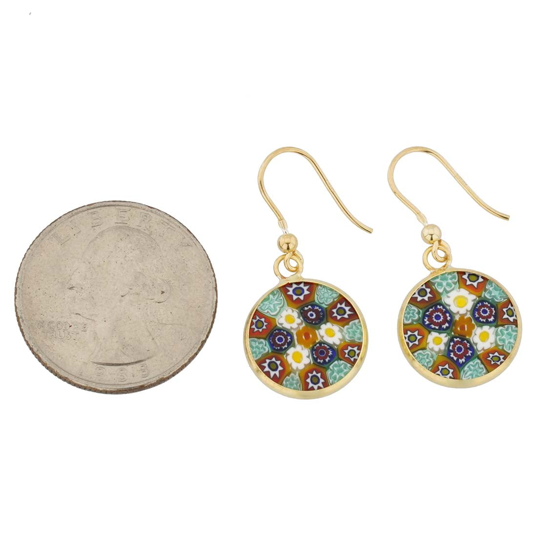 murano glass millefiori earrings