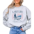 thumbnail image 2 of Lake Life Social Club Sweatshirt for Women & Kids Cozy Lake House Crewneck Pullover Gray Sweatshirt Adult X-Large, 2 of 7