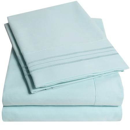 Sweet Home Collection 1800 Series Bed Sheets - Extra Soft Microfiber Deep Pocket Sheet Set - Aqua, Twin