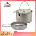 thumbnail image 2 of Camping Tableware Titanium Cookware Set Tourism Cauldron Outdoor Cooking Pot Frying Pan Picnic Kitchen Hiking Trekking 17.4CM frying pan, 2 of 6
