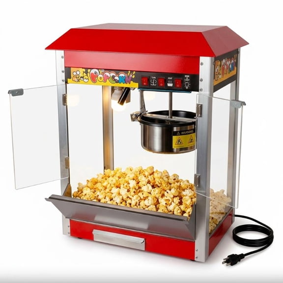 Commercial Popcorn Popper Machine,1300W Movie Theater Popcorn Popper,Large Popcorn Machine with 3-Switch Control for Entertainment Venue