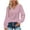 Pink, variant on Fall Long Sleeve Tops for Women Black Hot Weather Long Sleeve Shirt Women Fashionable Solid Color Hollow V-neck Pullover Long Sleeved Casual Top