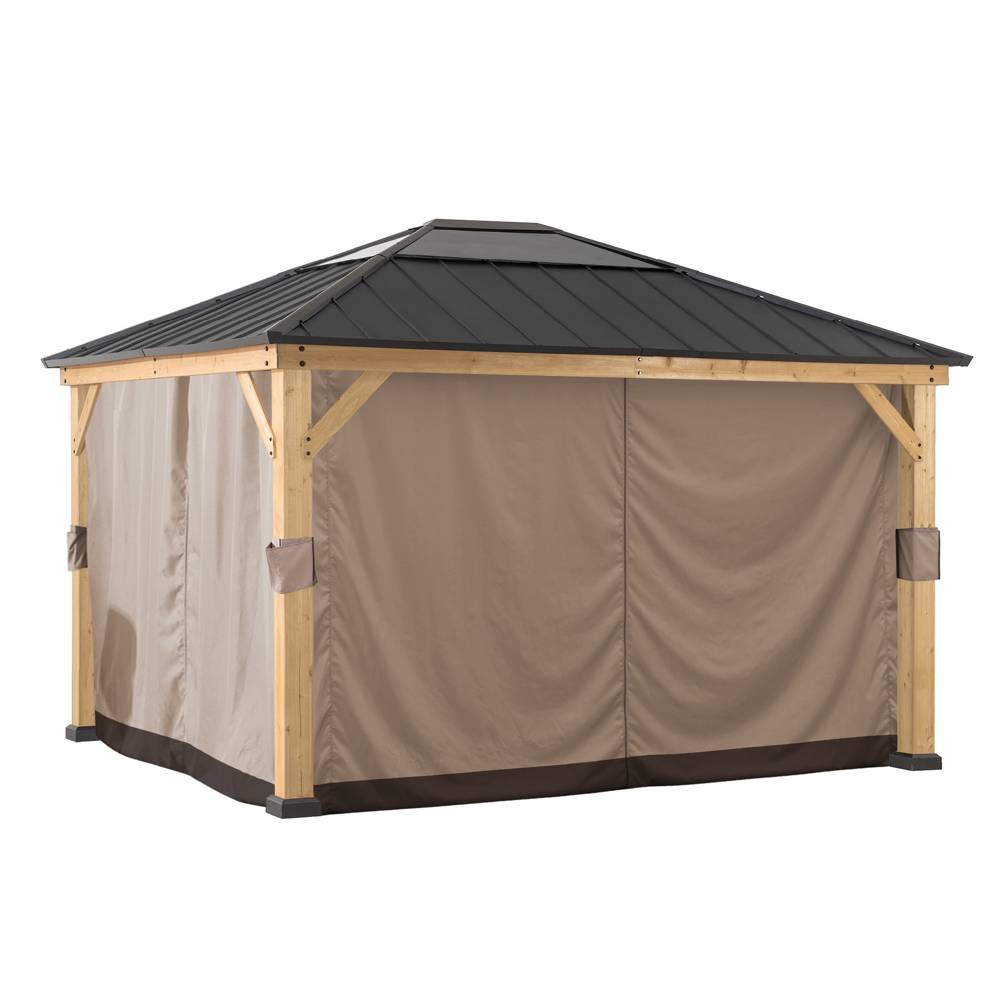 Sunjoy  Universal Curtains and Mosquito Netting for 11 ft. x 13 ft. Wood Gazebo