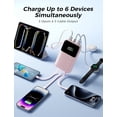 thumbnail image 3 of Power Bank, 15000mAh Portable Charger with Built in Cable, 22.5W Fast Charging, 6 Outputs, Slim Travel Essential Battery Pack with LED Display, Compatible with iPhone 18/17/16/15/14/13, Samsung, iPad, 3 of 9