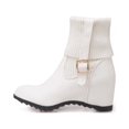 thumbnail image 4 of B91xZ Bottes de Combat pour Femmes Talons Hauts Bout Pointu Fermeture Éclair Mode Habillée, Blanc 7, 4 of 5