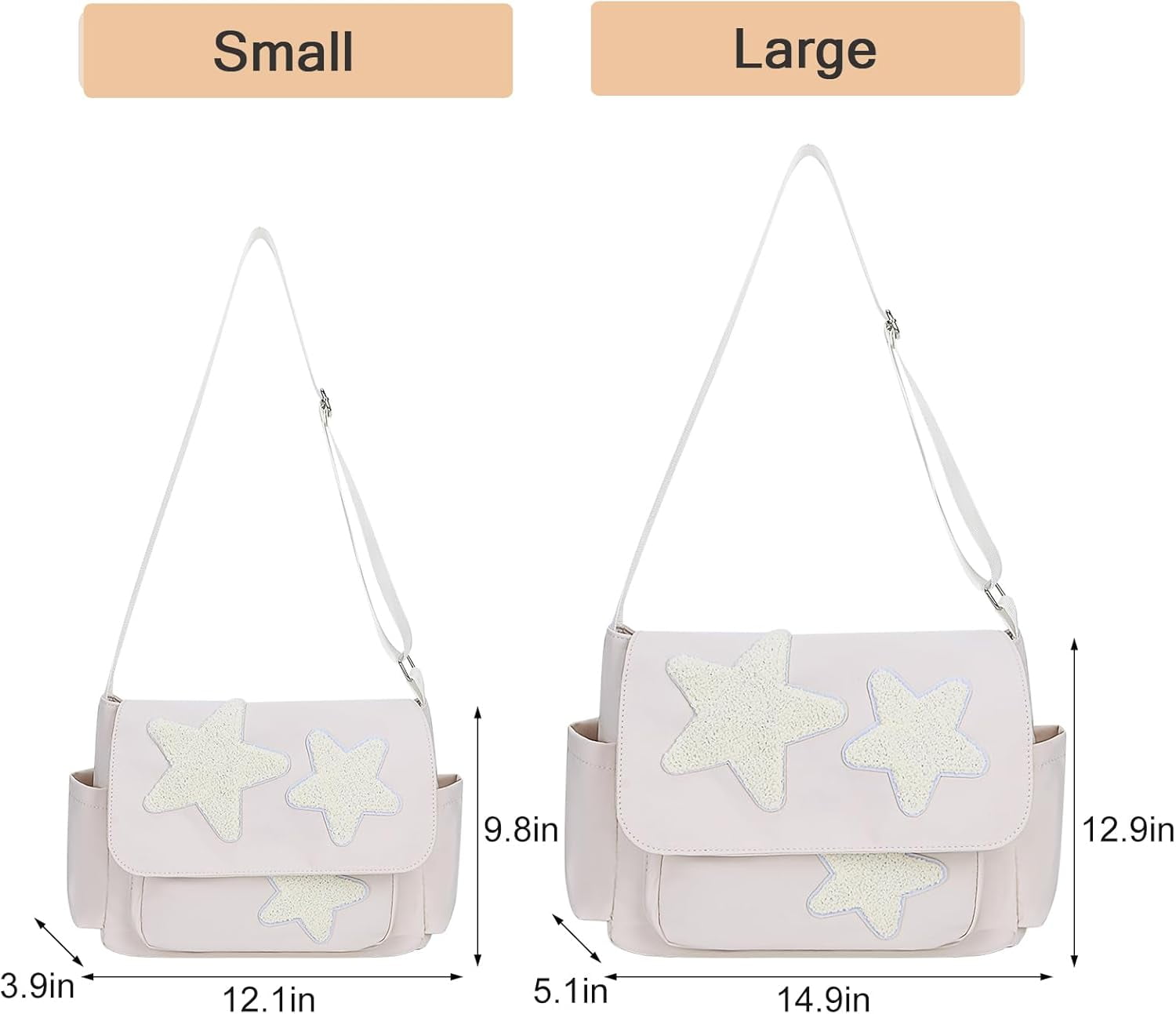 Cute Messenger Bag, Aesthetic Crossbody Bag, Y2K Star Grunge Bag Emo Shoulder Tote Purse for Women