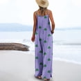 thumbnail image 5 of lcziwo Women's Loose Fit Wide Leg Jumpsuits 2025 St Patricks Day Party Overalls Casual Spaghetti Strap One Piece Rompers Pants with Pockets Vacation Outfits Purple XL, 5 of 7