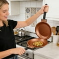 thumbnail image 3 of Double Frying Pan Non Stick Bakeware with Pancake Flip Design for Efficient Household Kitchen Cooking, 3 of 5