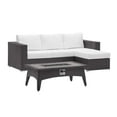 thumbnail image 3 of Modway Convene 3 Piece Set Outdoor Patio with Fire Pit in Espresso White, 3 of 9