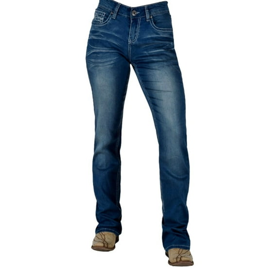 Cowgirl Tuff Western Jeans Women Shattered 34 Short Medium Wash JULSHA