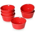 thumbnail image 1 of Ceramic Ramekins,4oz Souffle Dishes Bakeware Set for Home Kitchen Set of 6,Red, 1 of 5