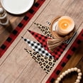 thumbnail image 4 of Christmas Tree Table Runner 72 Inches, Xmas Buffalo Plaid Leopard Print Brown Wooden Bed Runner Dresser Scarves Tabletop for Indoor Outdoor Parties/Ceremony/Banquet, 16" x 72", 4 of 8