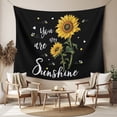 thumbnail image 2 of Yellow Sunflower Tapestry for Bedroom Wall Hanging Tapestry, Summer Flower Bee Sunshine Black Ceiling Backdrop Tapestries Poster Blanket Wall Decor for Teens Room Living Room Dorm 39" x 59", 2 of 8