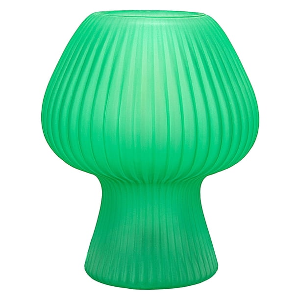 Lámpara de hongo - Lámpara de mesita de noche pequeña con cable regulable, lámparas de mesita de noche de vidrio para sala de estar dormitorio (verde)