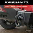 thumbnail image 4 of ARIES 2186001 TrailCrusher Black Steel Jeep Wrangler TJ Front Bumper with Brush Guard, 9,500 lbs Winch and Shackle Ratings Fits select: 1997-2006 JEEP WRANGLER / TJ, 4 of 9