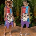 thumbnail image 3 of Psesaysky Funny Cat and Dachshund Men’s Button Down Shirts Short Sleeve Shirts,Womens Sleeveless Flared Tank Dress with Pockets 2026 Couple Matching Outfit, 3 of 7