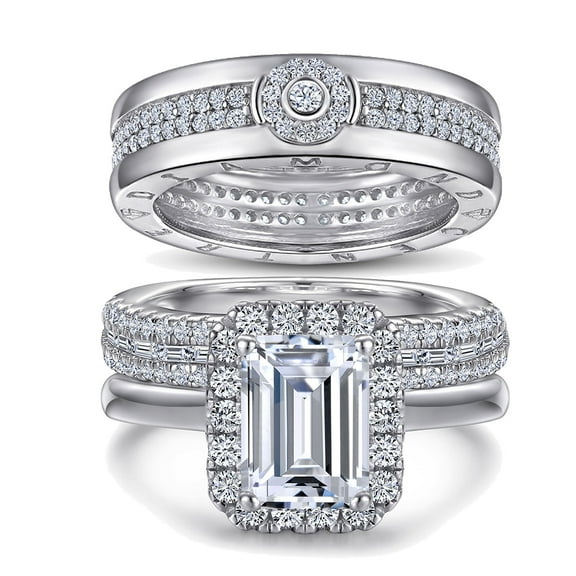 Wedding Ring Sets His And Hers Couples Women and men S925 Sterling Silve Wedding Bands