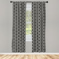 thumbnail image 4 of Ambesonne Geometric Window Curtains, Star Line Ornament Art, Each 28" W x 63" L, Dark Grey and Eggshell, 4 of 4