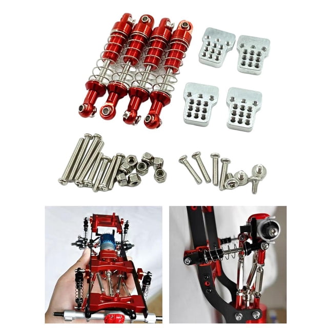 Amortiguador delantero y trasero CUTICAT Aleación de Aluminio 4x RC Montaje de soporte de torres de choque rojo