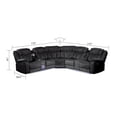 thumbnail image 2 of Challenger Modern Style Recliner Sectional Sofa made with Wood in Black, 2 of 16